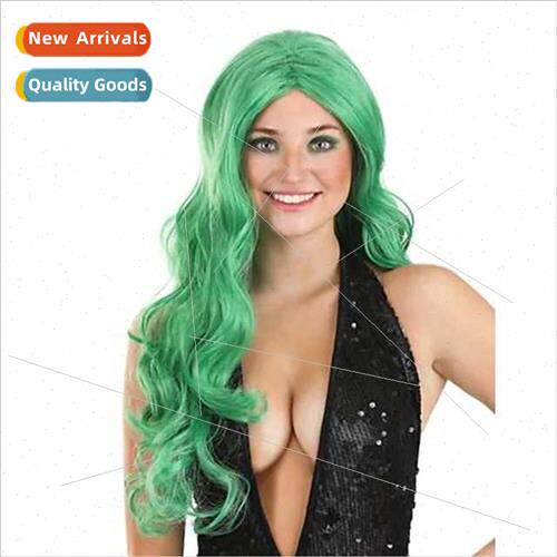 Europe lola green long bangs long curly hair sea king full c