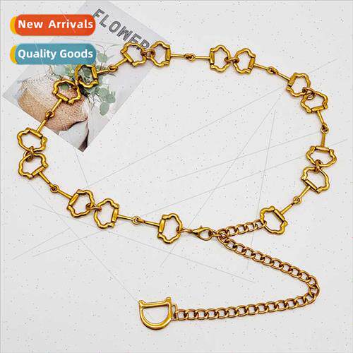 Antique Metal Waist Chain Letter D Chain Jeans Dress Vintage