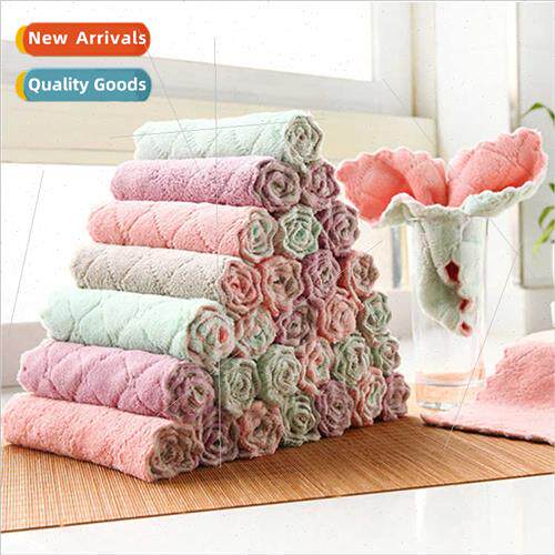 Kchen double-sided bowl rags dishcloth dish towel thickened