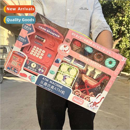 Children ATM cash machine play house toys shopping cart bank