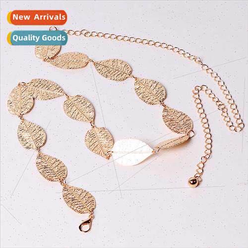 Fashion Metal Leaf Belt  ngle Layer Waist Chain Hundreds mpl