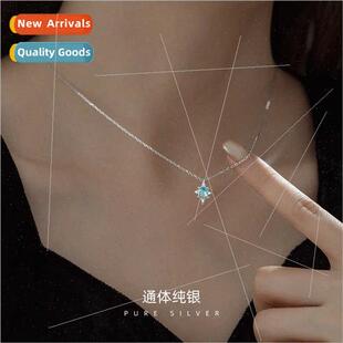 S925 Necklace Palace Hexa Topaz mple Blue Vintage lver Women