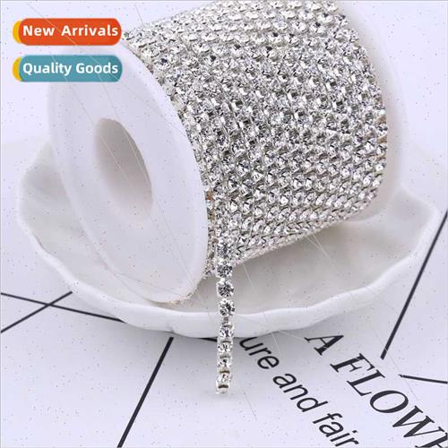 Rhinestone chain whe claw chain transparent pointed bottom d