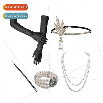 1920s Gatsby Bachelorette Party Set Decoration Headdress Nec