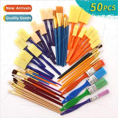 50pcs brushes nylon brushes painting sponge brushes pig bris