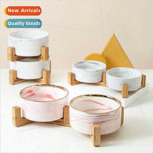 Pet Bowl Cat Bowl wh Wooden StCeramic Cat Neck Bowl Drinking