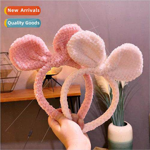 Fluffy cute cat ears hair band female wash face mask bow hai