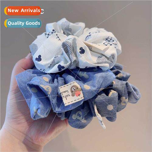 Korea sweet girls cowboy blue print original large intestine