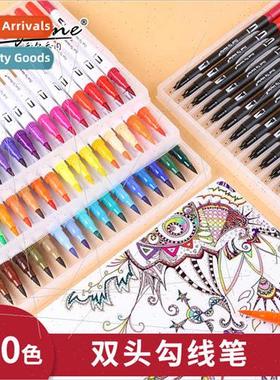 Water-based outlining pencils double-ended washable color br