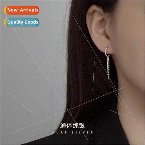 S925 silver geometric chain earrings female 2023 new wave ea