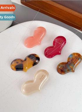 Vintage Acetate Irregular Heart de Hair Clips Female Forehea