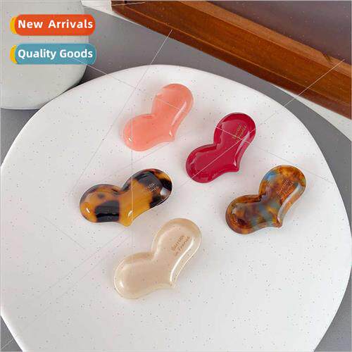 Vintage Acetate Irregular Heart de Hair Clips Female Forehea