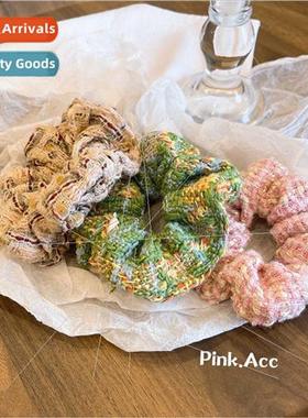 Autumn winter mixed color temperament sweet plaid large inte