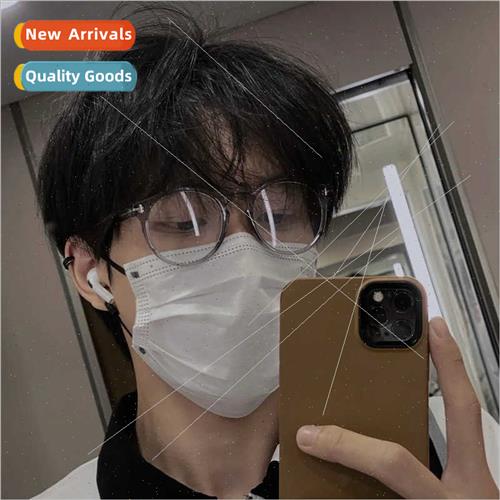 new Korean defense blue glasses frame personalized T word in