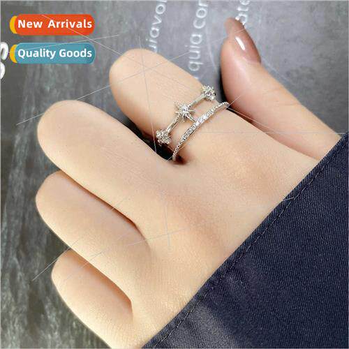 Star double-layer ring female retro niche fashion finger rin