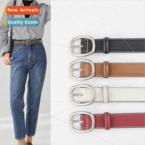 Head leather ladies belt cowhide jeans casual pants women pa