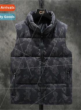 Bear printed vest undershirt men fall winter outside nd teen