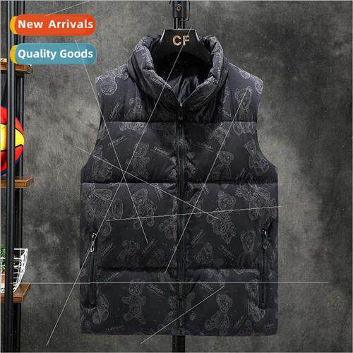 Bear printed vest undershirt men fall winter outside nd teen
