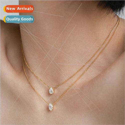 Double layered stacking diamonds necklace female collarbone