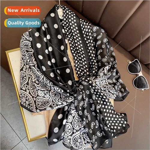 mulation silk silk scarf female seaside photo sunscreen scar