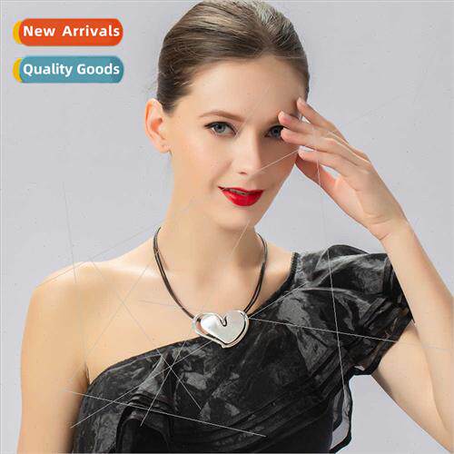 New necklace Europe simple fashion double layer peach heart