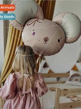 Large cute moon bear balloon pink mouse floating aluminum fi