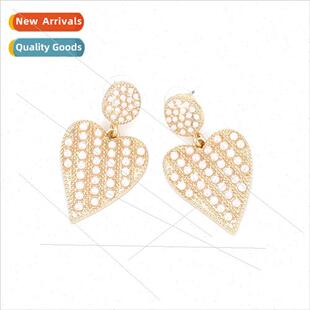 New fashion heart-shaped alloy wh pearl earrings personalize