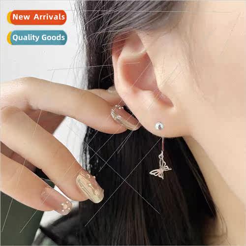 Screw beads twisted buckle butterfly earrings exquise simple