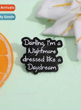 Fun creative English series metal brooches personalized lett