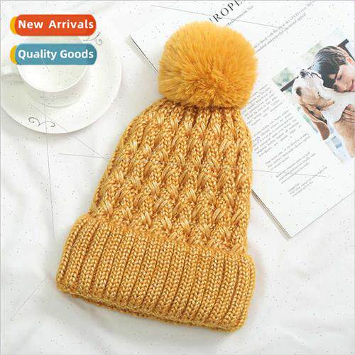 Brimless new U.S. wool ball cap round top are knted hat Kore