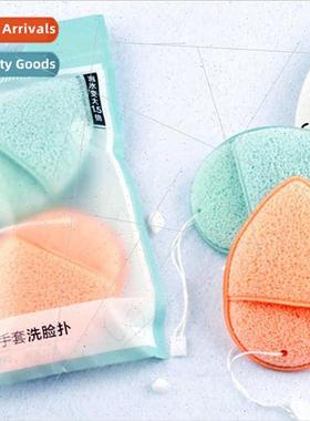 Water Drop Glove Face Wash Puff Makeup Remover Sponge Cleans