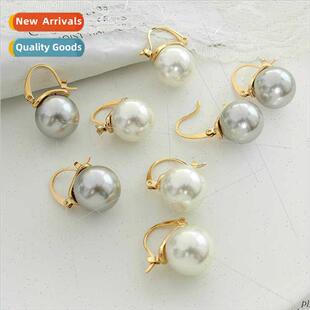 New women plated ear earrings steel pearl imation ins tanium
