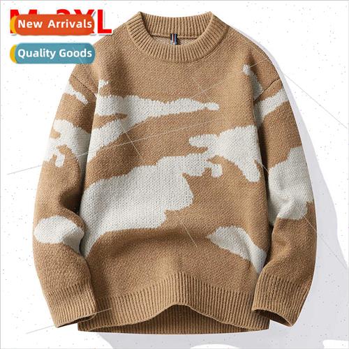 Sweater men autumn winter men new ribbed cuffs jacquard h co