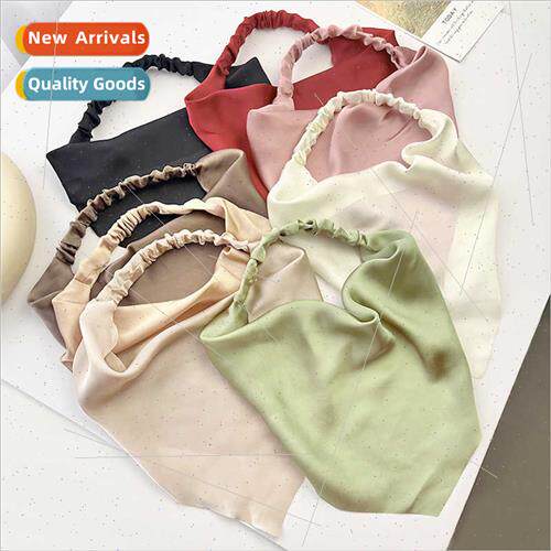 New solid colour triangle scarf female elastic hair bparagra