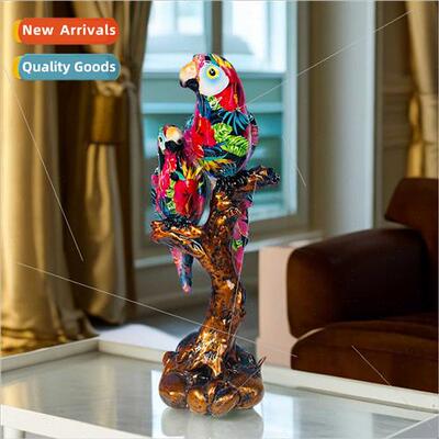 Europe creative resin parrot ornaments home accessories offi