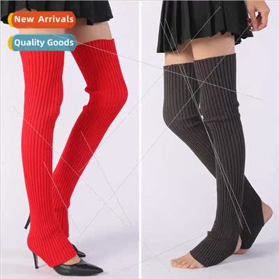 Lengthened foot over knee ballet dance woolen sockliner fall