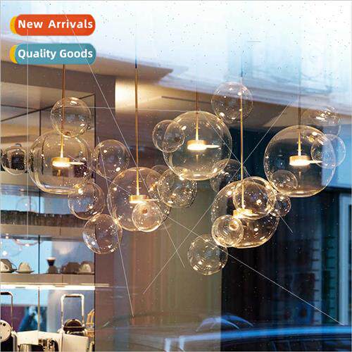 Italian restaurant chandelier Scandinavian glass bubble lamp