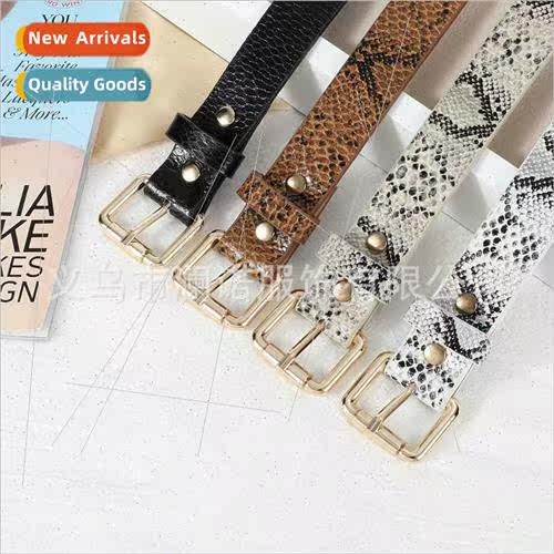Europe Hundred Ladies PU Snake Belt Female Alloy Pin Buckle
