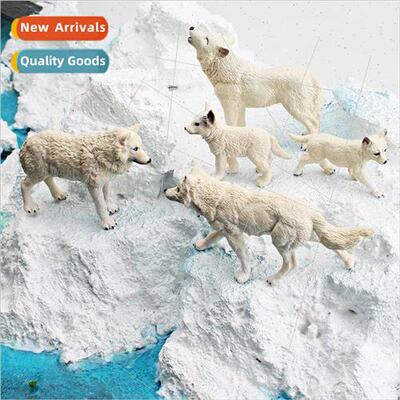 Wildlife model arctic wolf snarling wolf walking wolf cub or