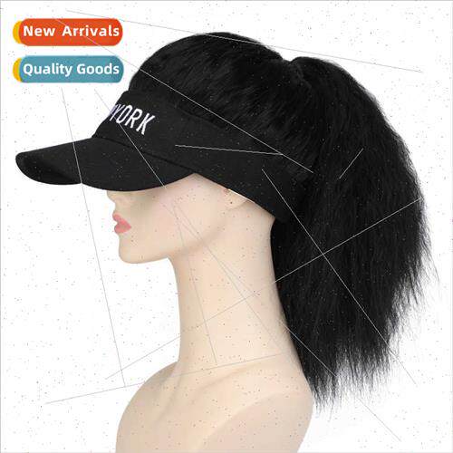 Wig female cornrows long curly hair one a cap spring summer