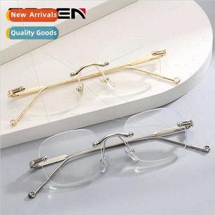 light fashion diamond presbyopia edge blue cut rimless anti