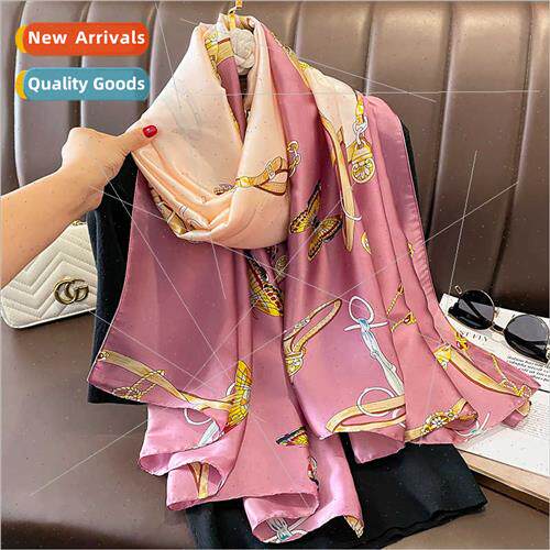 2023 new Korean fashion simulation silk fashion silk scarf f