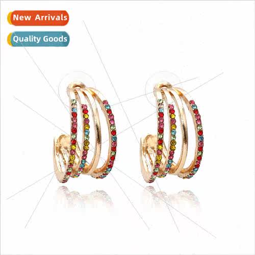 New simple creative diamond earrings retro fashion geometric
