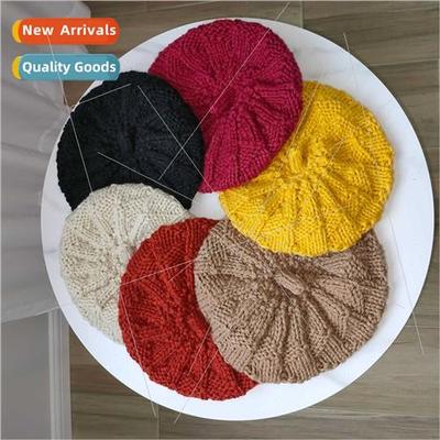 New autumn winter wool kn cap beret female Korean  personaly