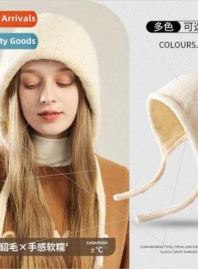 Autumn winter hats female fashion versatile plush kn cap sol