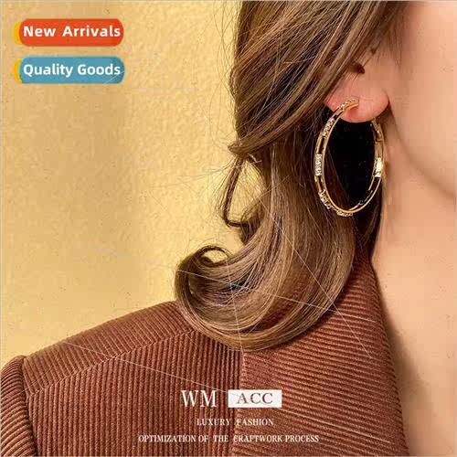 Europe silver pin earrings wh diamonds geometric earrings fa