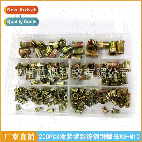 200pcs box color zinc plated steel vertical rivet nut M3-M10