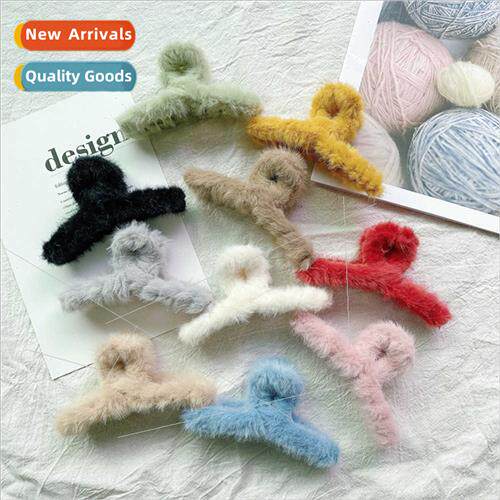 Autumn winter new fur hair clips Korean girls back head plus
