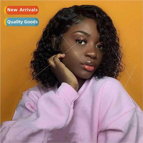 Europe women short curly hair wig medium parting Small curly