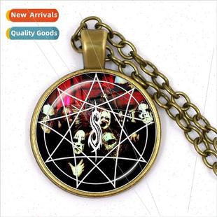 BNecklace Steampunk Glass Hip Pendant Rock Dome Necklace Hop